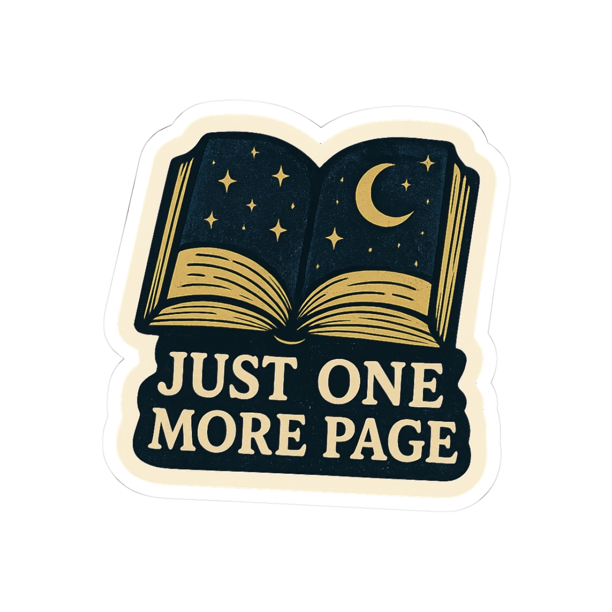 Celestial Just One More Page Book Lover Sticker