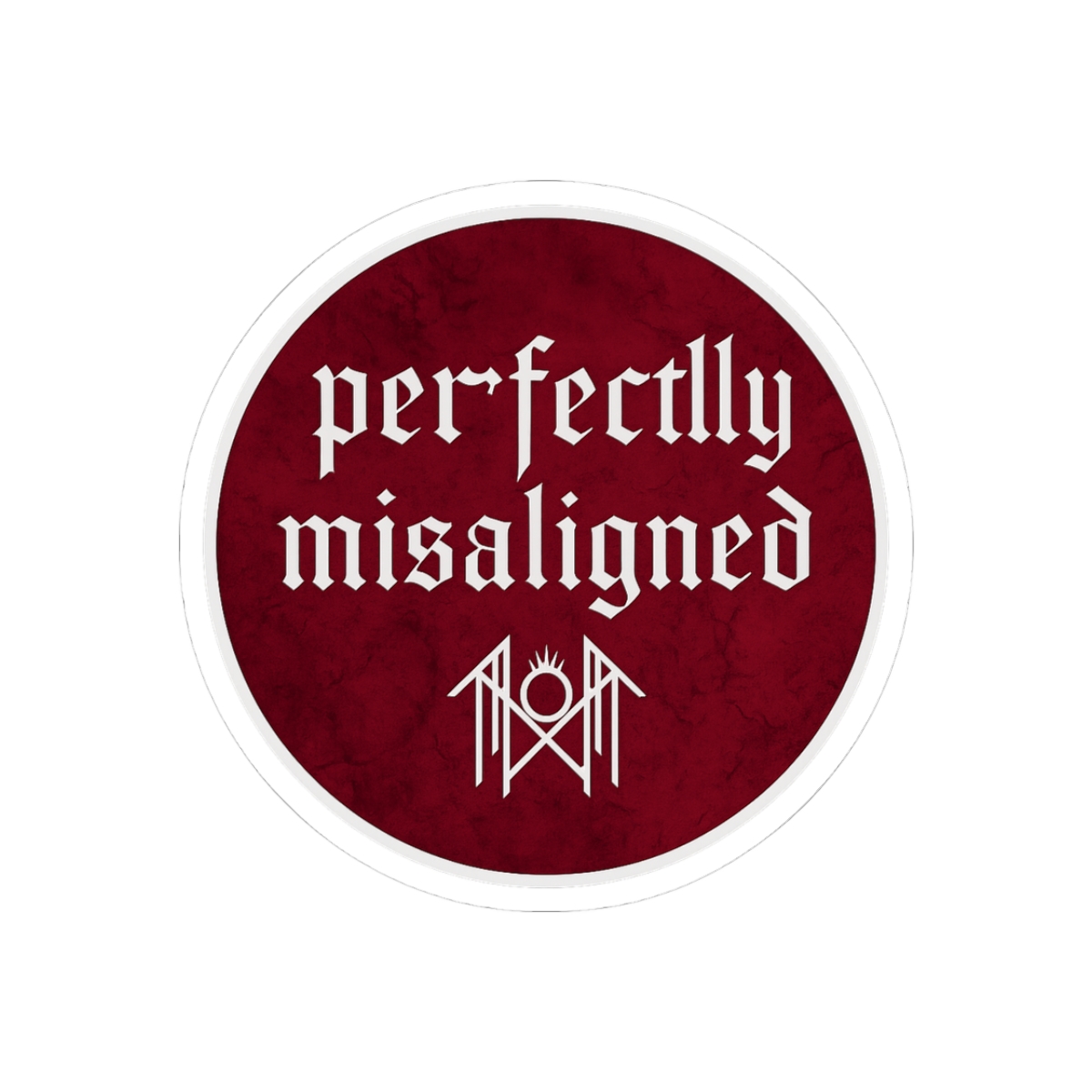 Perfectly Misaligned Gothic Disc Chaos Laptop Accent Sticker