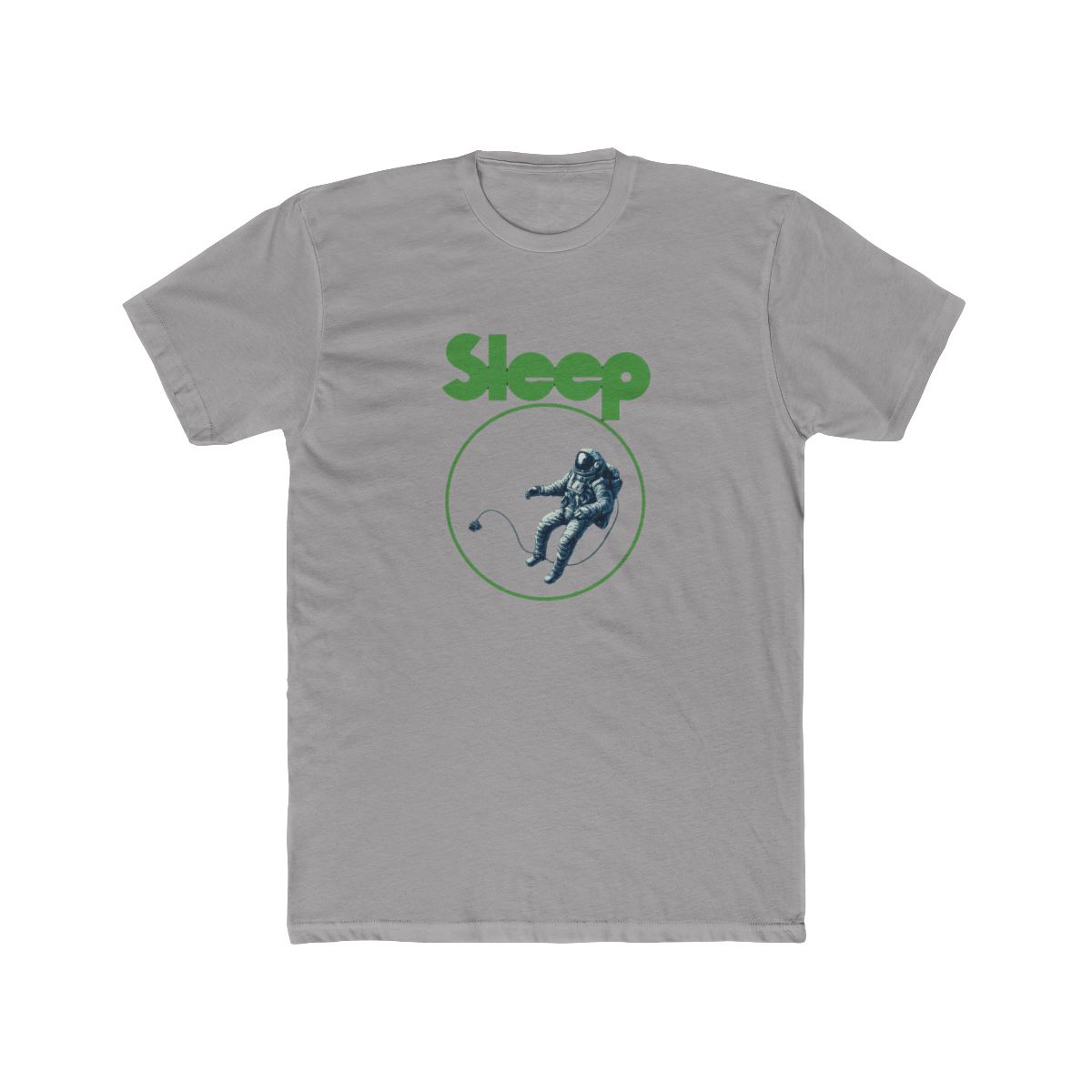 Snoozing Astronaut Green Circle Space Sleep Cosmic T-Shirt