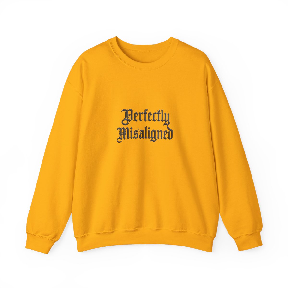 Perfectly Misaligned Sweatshirt, Tone on Tone Gothic Crewneck, Minimalist Dark Sweatshirt, Alternative Fashion
