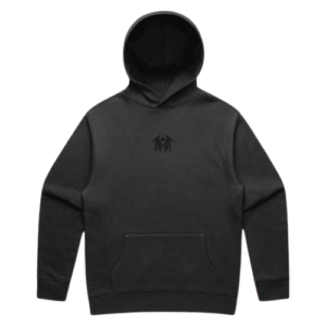 Embroidered Emblem Hoodie Faded Black